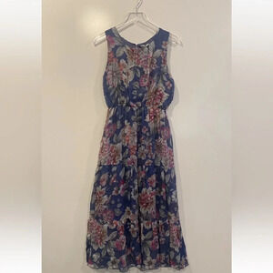 LARA G by Lara Guidotti Garden Floral Airy Silk Blend Maxi Dress Size Medium NWT